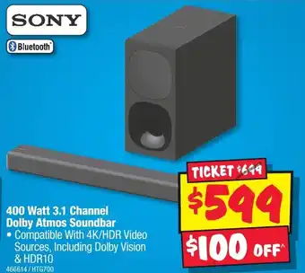 JB Hi-Fi 400 Watt 3.1 Channel Dolby Atmos Soundbar offer