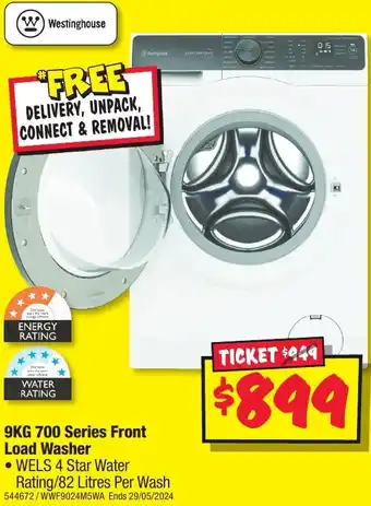 JB Hi-Fi 9KG 700 Series Front Load Washer offer