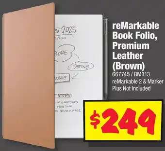 JB Hi-Fi reMarkable Book Folio, Premium Leather (Brown) offer