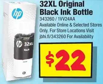 JB Hi-Fi 32XL Original Black Ink Bottle offer