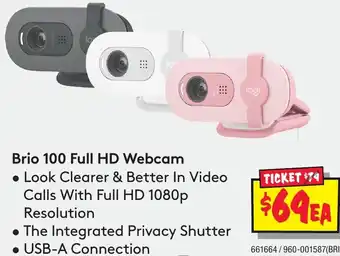 JB Hi-Fi Brio 100 Full HD Webcam offer