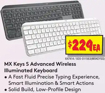 JB Hi-Fi MX Keys S Advanced Wireless Illuminated Keyboard offer