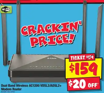 JB Hi-Fi Dual Band Wireless AC1200 VDSL2/ADSL2+ Modem Router offer