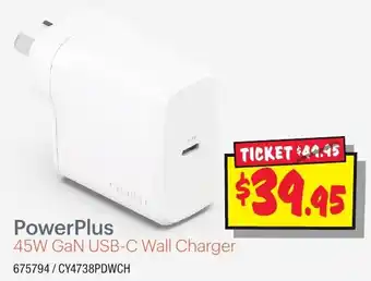 JB Hi-Fi PowerPlus 45W GaN USB-C Wall Charger offer