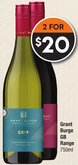 Super Cellars Grant Burge GB Range 750ml offer