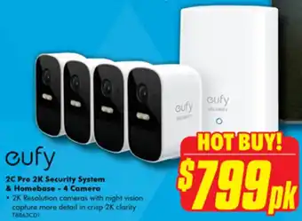 The Good Guys 2C Pro 2K Security System & Homebase - 4 Camera offer