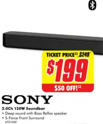 The Good Guys SONY 2.0Ch 120W Soundbar offer