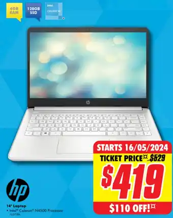 The Good Guys hp 14" Laptop offer