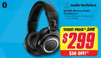 The Good Guys audio-technica M50XBT Wireless Studio Headphones offer