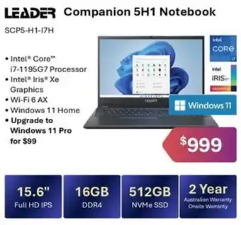 Leader Computers LEADER Companion 5H1 Notebook offer