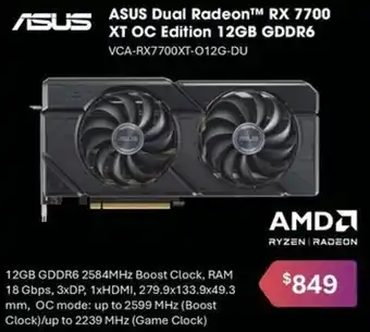 Leader Computers ASUS Dual Radeon RX 7700 XT OC Edition 12GB GDDR6 offer