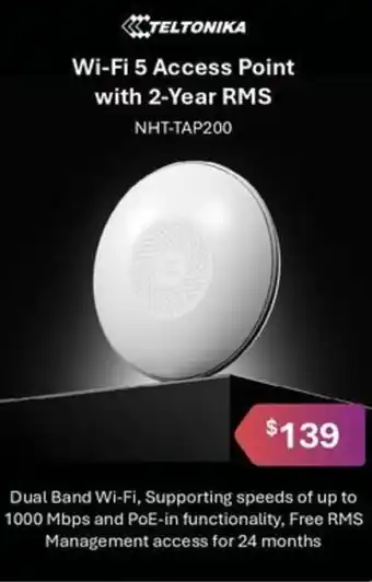Leader Computers TELTONIKA Wi-Fi 5 Access Point with 2-Year RMS offer