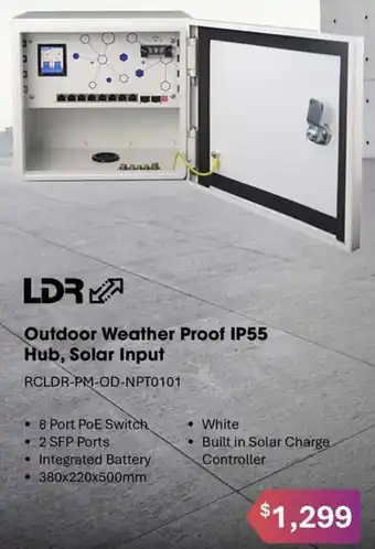 Leader Computers LDR Outdoor Weather Proof IP55 Hub, Solar Input offer