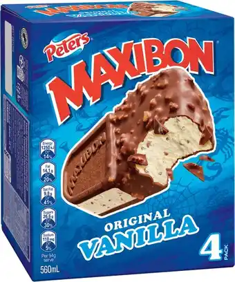 IGA Peters Maxibon 4 Pack Selected Varieties offer