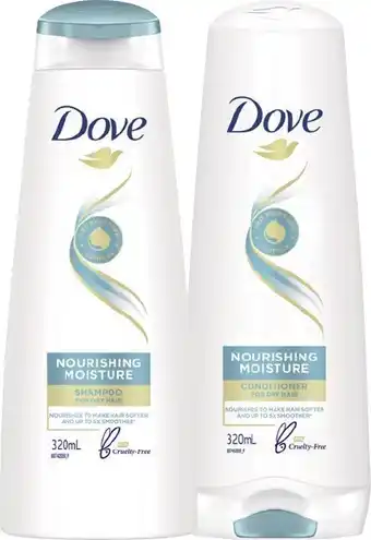 IGA Dove Shampoo or Conditioner 320mL Selected Varieties offer