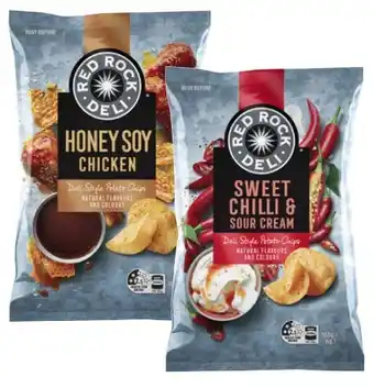 Coles Red Rock Deli Potato Chips 150g-165g offer