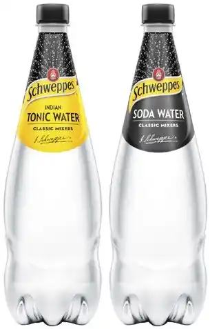 Coles Schweppes Soft Drink, Mixers or Mineral Water 1.1 Litre offer