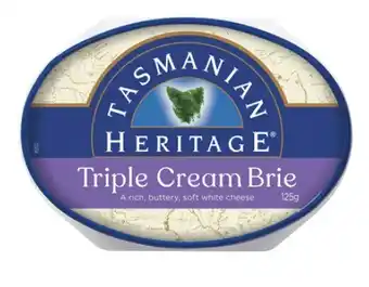 Coles Tasmanian Heritage Triple Cream Brie 125g offer