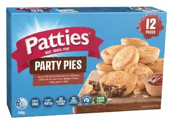 Coles Patties Party Meat Pies 12 Pack 560g offer