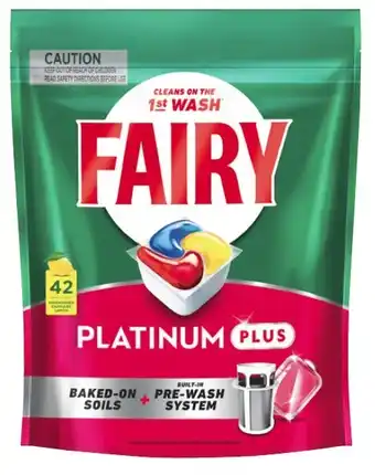 Coles Fairy Platinum Plus Dishwashing Tablets 42 Pack offer