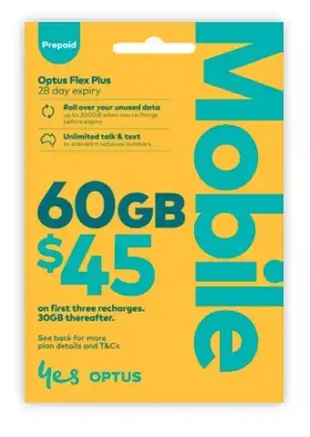 Coles Optus $45 Prepaid SIM offer