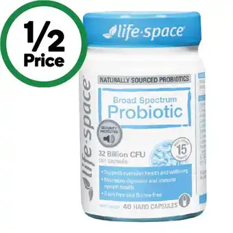 Woolworths Life-Space Broad Spectrum Probiotic Capsules Pk 40 offer