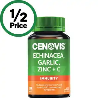 Woolworths Cenovis Echinacea, Garlic, Zinc + C Tablets Pk 125 offer
