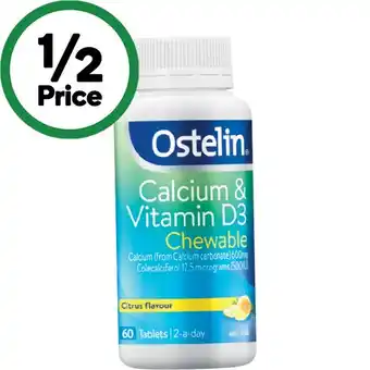 Woolworths Ostelin Vitamin D & Calcium Chewable Tablets Pk 60 offer