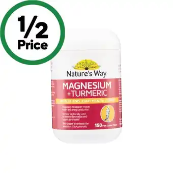 Woolworths Nature’s Way Magnesium + Turmeric Tablets Pk 150 offer