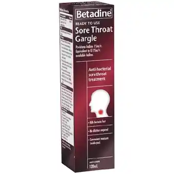 Woolworths Betadine Throat Gargle 120ml offer