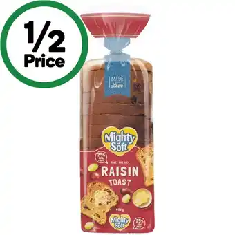 Woolworths Mighty Soft Raisin Toast 600g offer