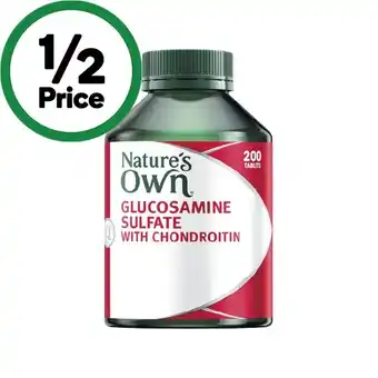 Woolworths Nature’s Own Glucosamine Sulfate with Chondroitin Pk 200 offer