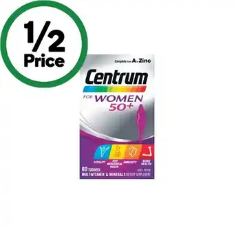 Woolworths Centrum For Women 50+ Multivitamin Tablets Pk 60 offer