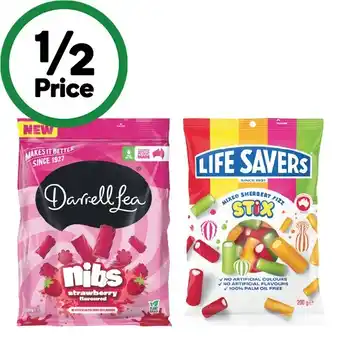 Woolworths Life Savers 150-200g or Darrell Lea Nibs 200g offer