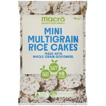Woolworths Macro Mini Multigrain Rice Cakes 58g – From the Health Food Aisle offer