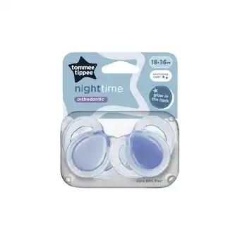 Tommee Tippee Night Soothers 18-36m Assorted Pk 2