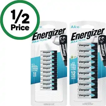 Woolworths Energizer Max Plus AA or AAA Pk 10 offer