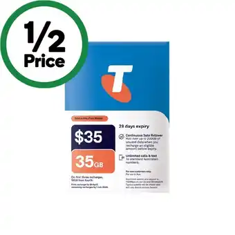 Woolworths Telstra $35 Starter Pack† offer