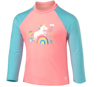 Rebel Sport Speedo girls leisure unicorn long sleeve rash vest offer