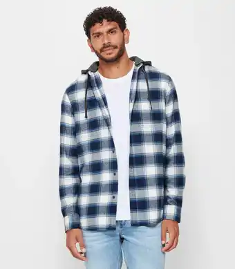 Target Hooded Flannel Shirt - Blue offer