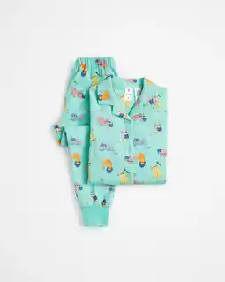 Print Flannelette Cotton Pyjama Set - Cats