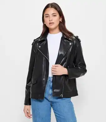 Oversized PU Biker Jacket - Lily Loves