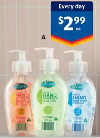 ALDI tricare HAND SANITISER offer