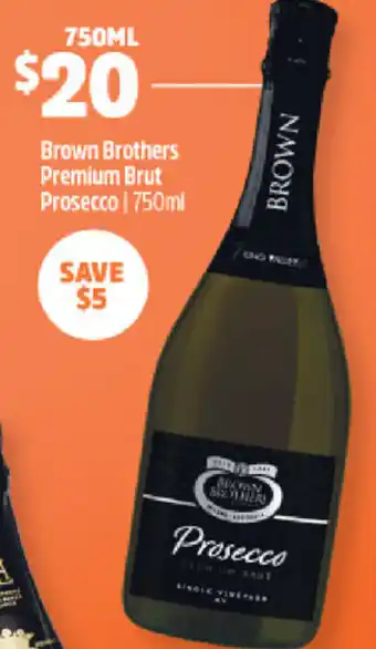 BWS Brown Brothers Premium Brut Prosecco 750ml offer