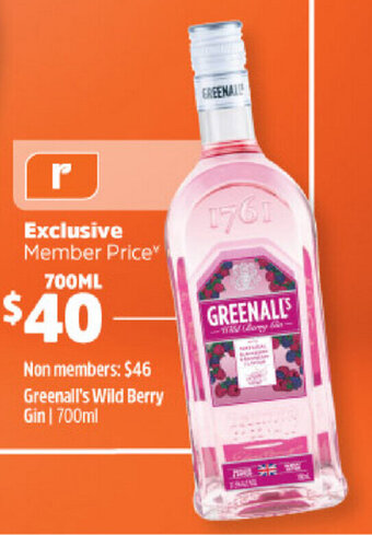 BWS Greenall's Wild Berry Gin 700ml offer