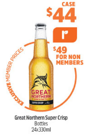 BWS Great Northern Super Crisp 24x330ml offer