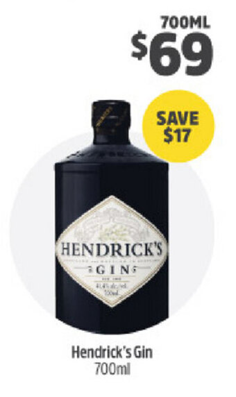 BWS Hendrick's Gin 700ml offer