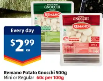 ALDI Remano Potato Gnocchi 500g Mini or Regular offer