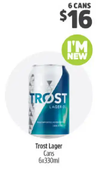BWS Trost Lager Cans 6x330ml offer