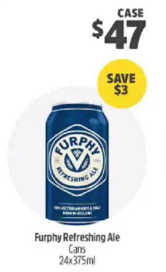 BWS Furphy Refreshing Ale Cans 24x375ml offer